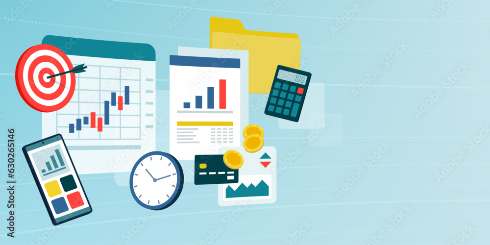 Business and finance management on virtual screens Business and finance management on virtual screens