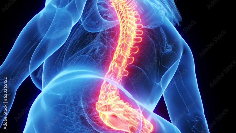 Animation of the backbone of a woman Animation of the backbone of a woman