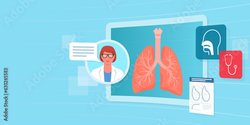 Female doctor giving advice on lung diseases