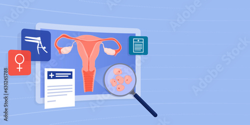 Uterus examination on virtual screen