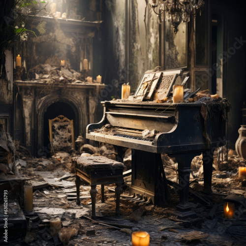 The Piano's Lament: Echoes of Time © ArtAxiom