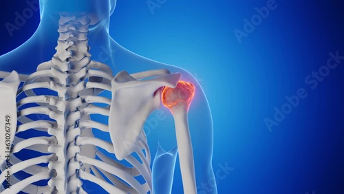 Animation of the bones of the shoulder joint photo