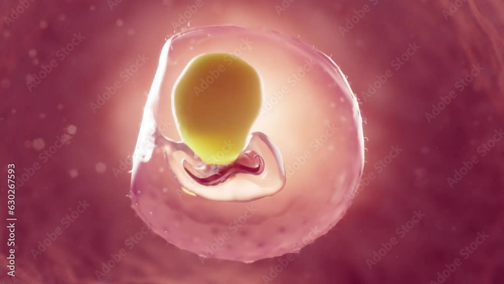 Animation of a 2 week old embryo inside the uterus