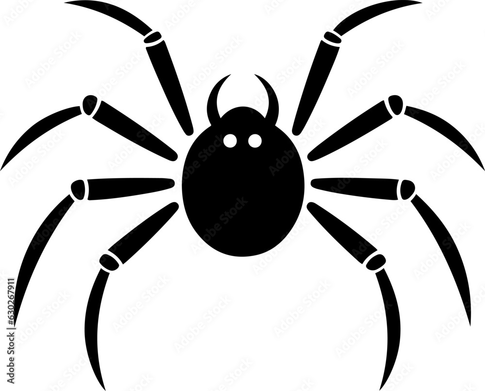 Spider icon. Black and white Mite clipart vector illustration Spider icon. Black and white Mite clipart vector illustration