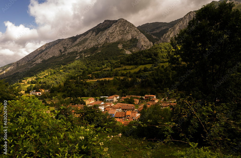 Bezanes, a village in Parque Natural de Redes, Asturias, Spain