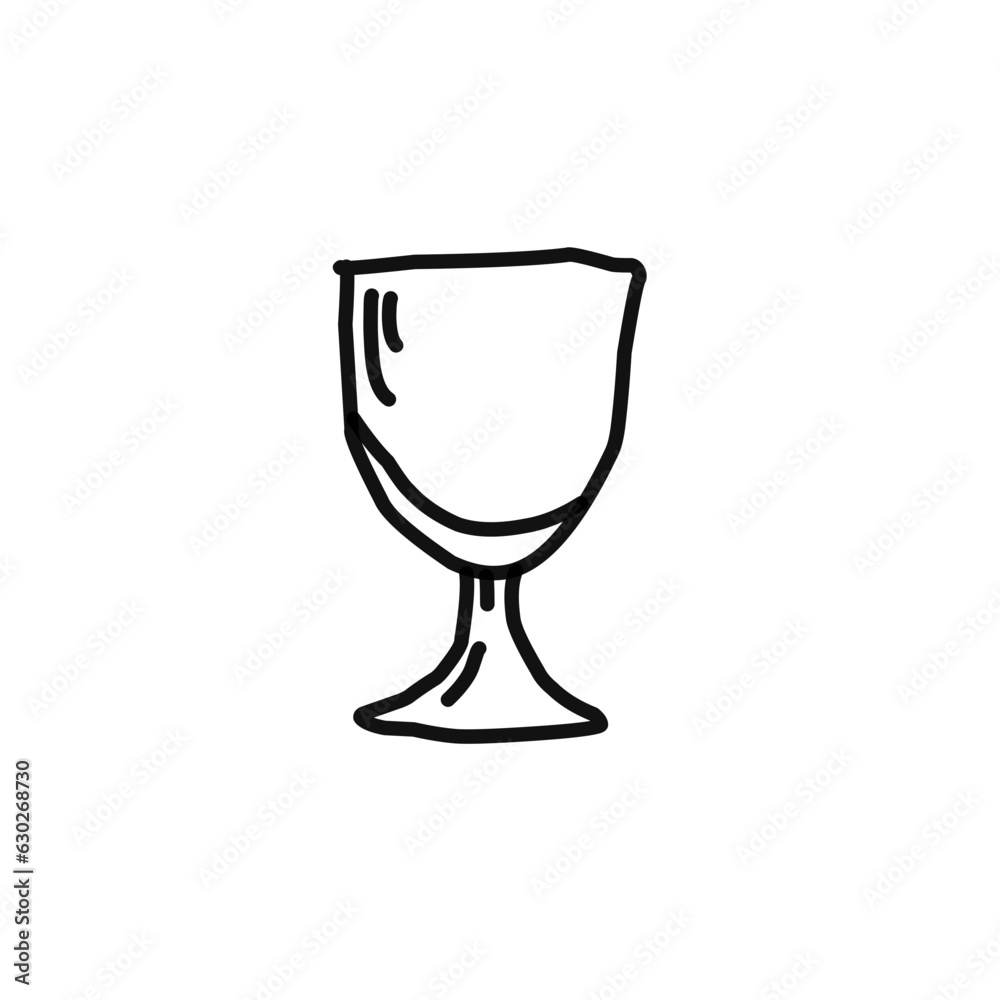 Glass Hand Drawn Doodle Line Glass Hand Drawn Doodle Line