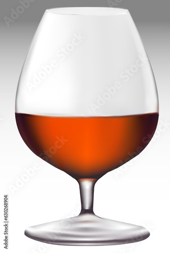 glass of cognac vector illustration