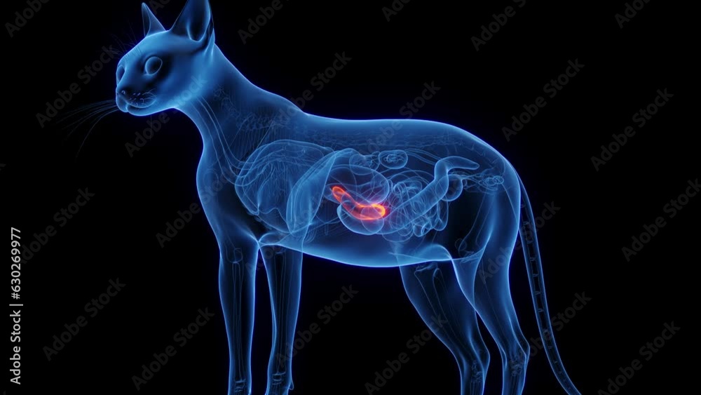 Animation of the pancreas of a cat Animation of the pancreas of a cat