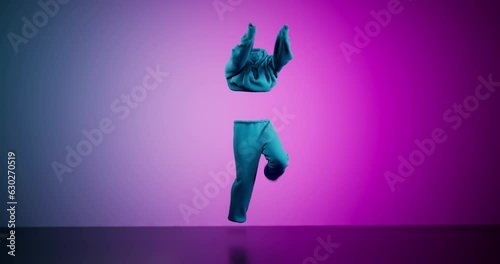 Cloth simulated over motion captured shuffle dance moves of male dancer