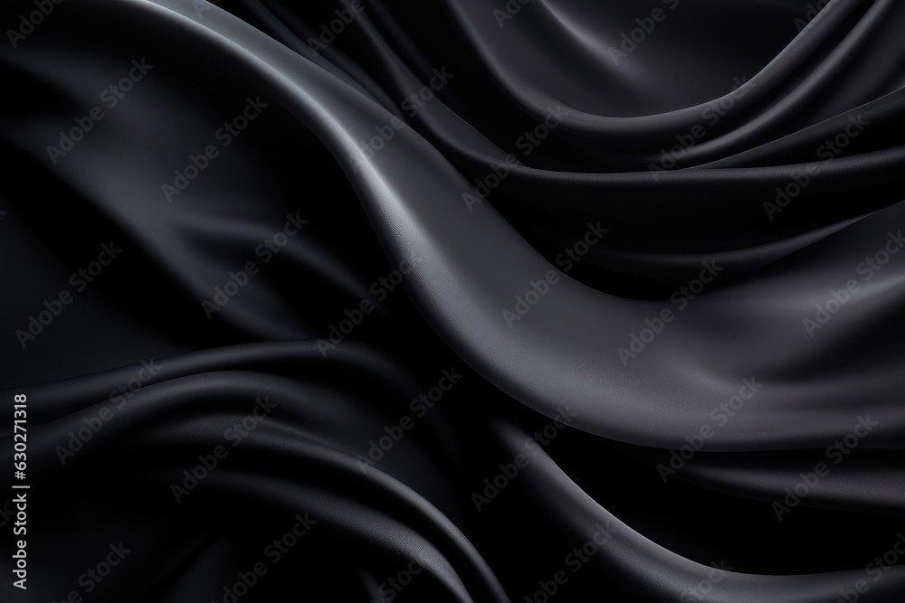 Obraz premium Waving Black Silk Fabric Background
