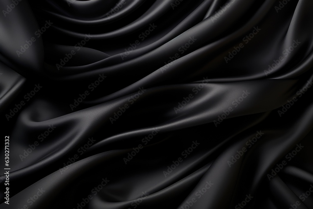 Waving Black Silk Fabric Background Waving Black Silk Fabric Background