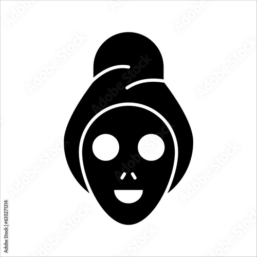face mask sheet, skin care icon, beauty skin, woman's face linear sign, vector illustration on white background