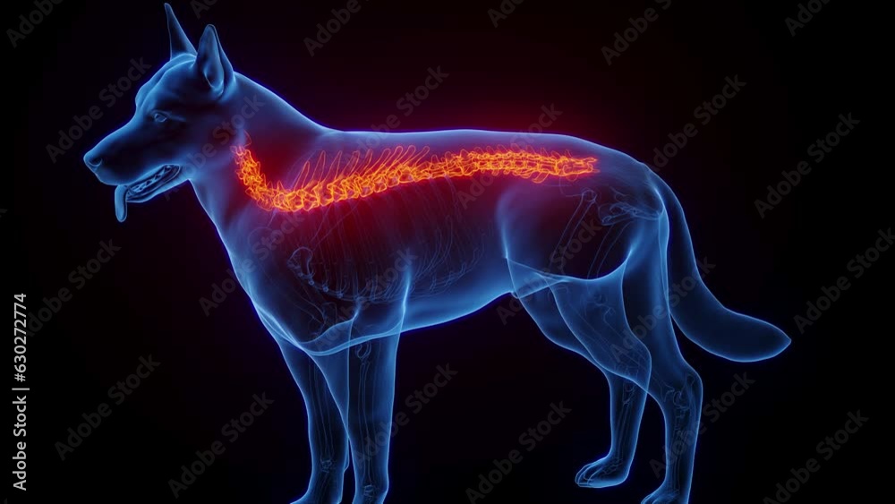 Animation of a dog's spine Animation of a dog's spine