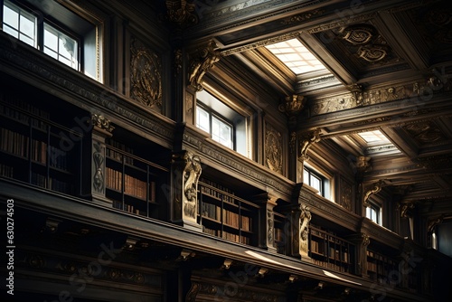 Preserving wisdom: The intricate architectural details of a historic library, testament to its rich academic heritage