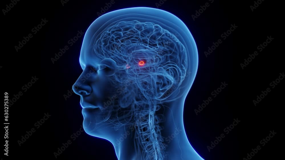 Animation of a man's amygdala