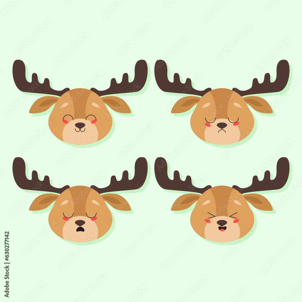 Fototapeta premium vector emojis of deer