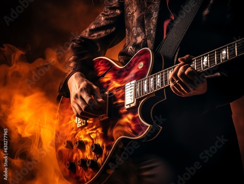 rock musician playing guitar