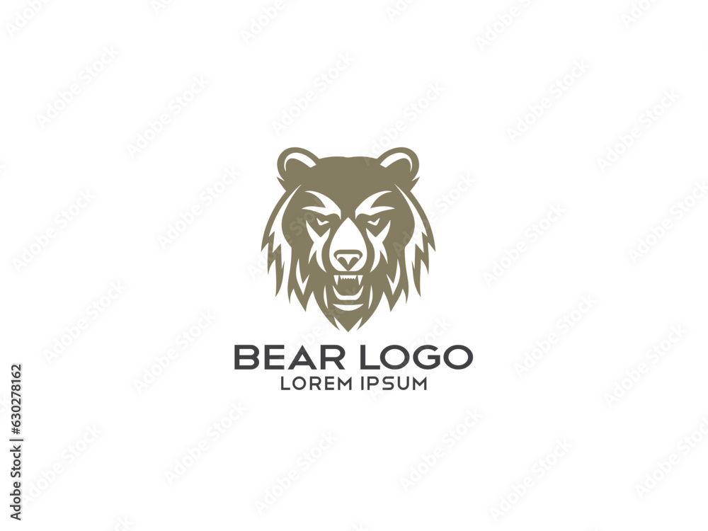 Angry Bear Logo Mascot Template Vector Icon Stock Vector, vector and illustration, Angry Bear Logo Mascot Template Vector Icon Stock Vector, vector and illustration,