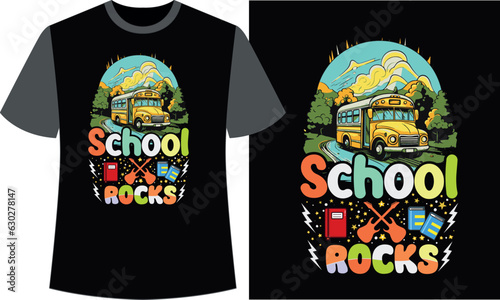 School Rocks   Back to school t-shirt design photo