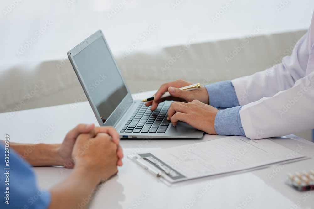 Doctor and patient discussing something Doctor and patient discussing something