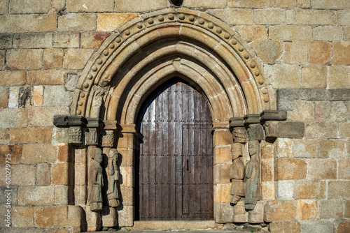 Romanesque door of the church of Santa Maria del Azogue in Puebla de Sanabria, Zamora, Spain