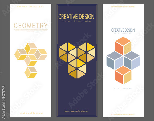 A set of creative templates for the design of a poster, banner, poster, cover or postcard. Corporate style layout. The idea of the interior, prints and decorations. Layout for creative design