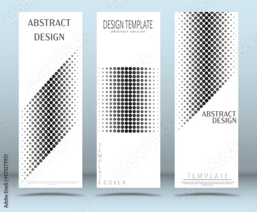 A set of templates with an abstract composition. Monochrome layout for posters, posters, banners, covers and creative design