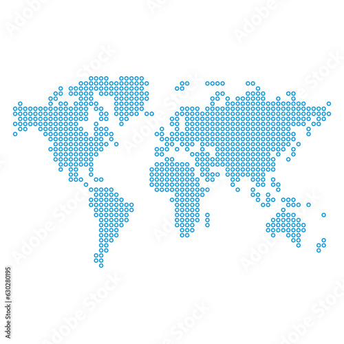 Dotted world map. Vector Template of World Map for website  cover or design. Global maps concept isolated on white background. EPS 10.