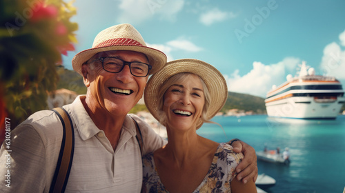 Happy Retired Mature Senior Couple on Holidays Vacation