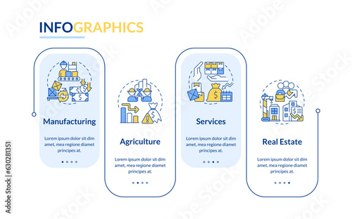 Multicolor 2D overproduction vector infographics template with thin line icons, data visualization with 4 steps, process timeline chart.