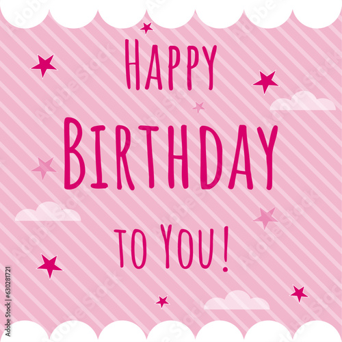 festive, bright, pink birthday card
