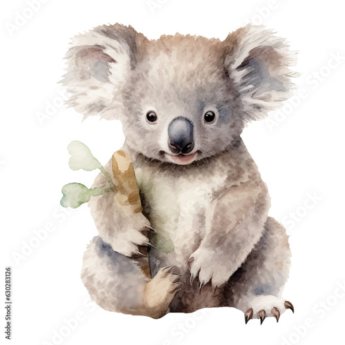 koala in watercolor style illustration, generative AI
