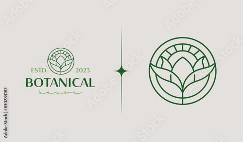 Leaf Flower Plant Handdrawn Logo Icon. Universal creative premium symbol. Vector sign icon logo template. Vector illustration