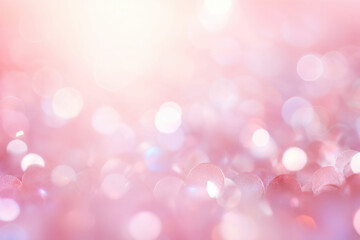 Background of a pink fairy dust light pattern. Glitter and sun rays shine upon it. AI generated