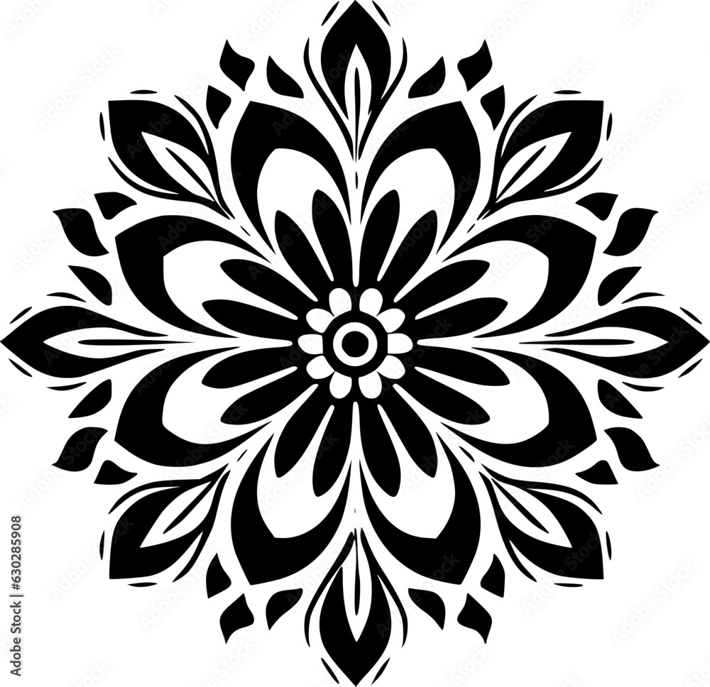 Mandala | Black and White Vector illustration