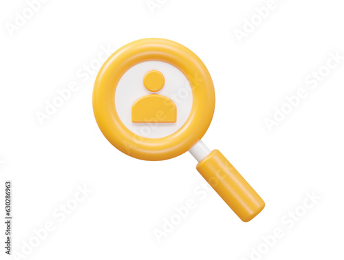 Job search icon 3d rendering illustration element 