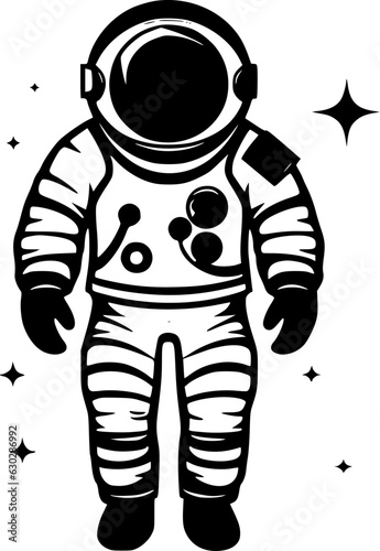 Astronaut | Black and White Vector illustration