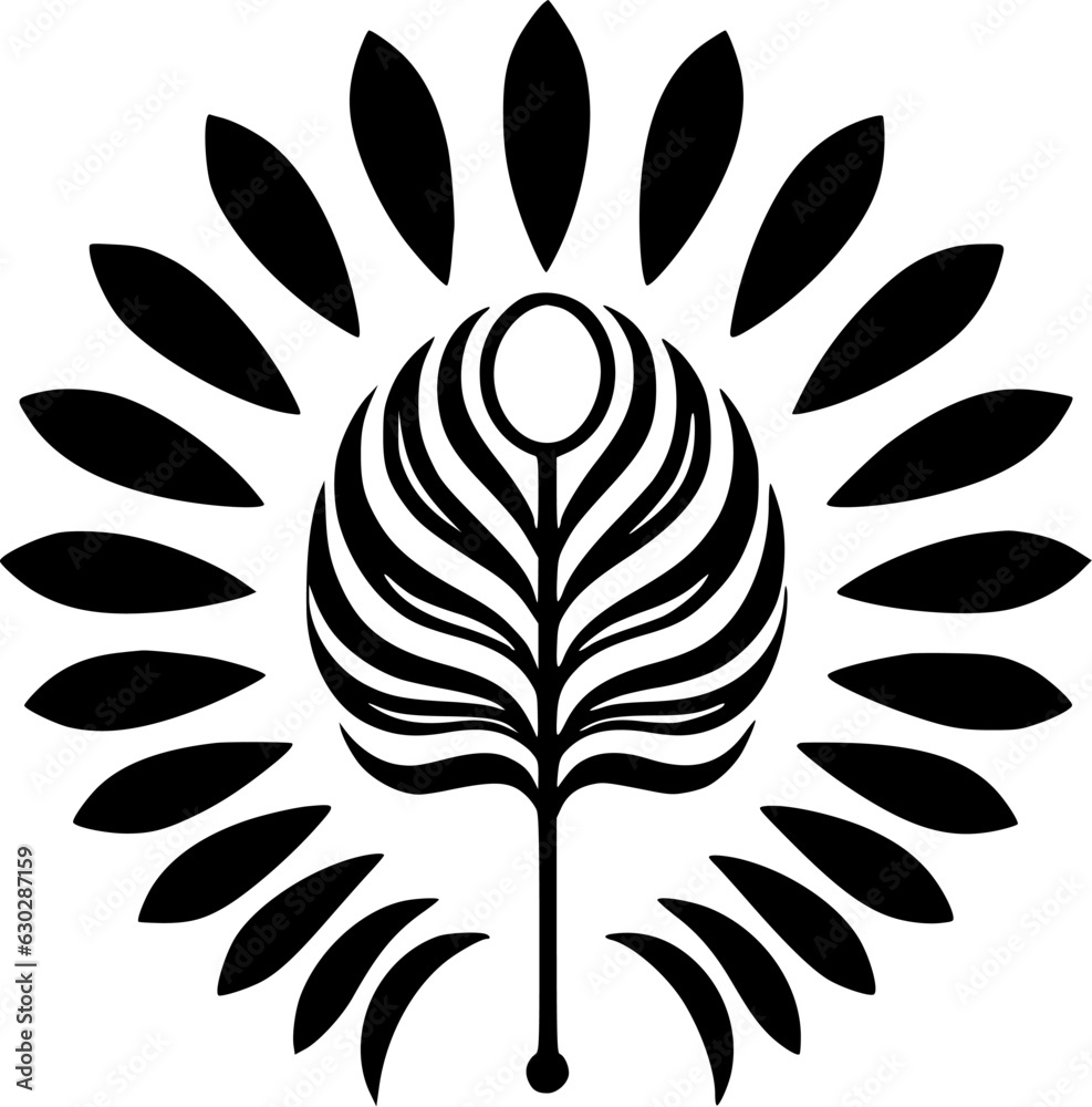 Boho - Black and White Isolated Icon - Vector illustration Boho - Black and White Isolated Icon - Vector illustration