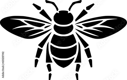 Bee | Black and White Vector illustration