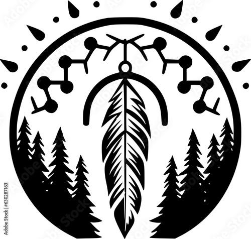 Boho | Black and White Vector illustration