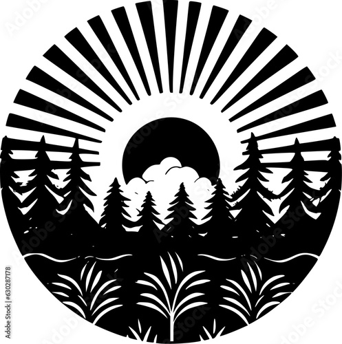 Boho - Black and White Isolated Icon - Vector illustration