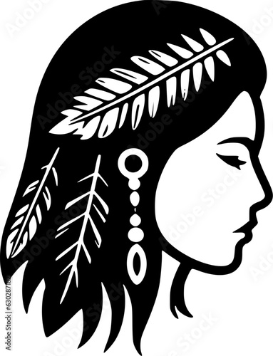 Boho - Black and White Isolated Icon - Vector illustration