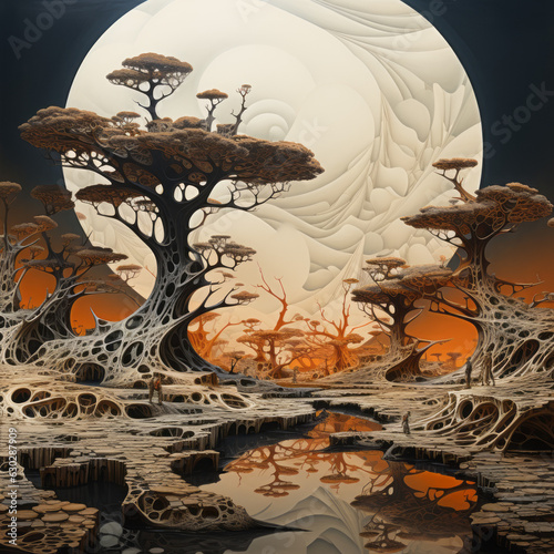 Yearning Skies: A Surrealist Connection Between Earth and Beyond