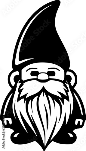 Gnome | Black and White Vector illustration