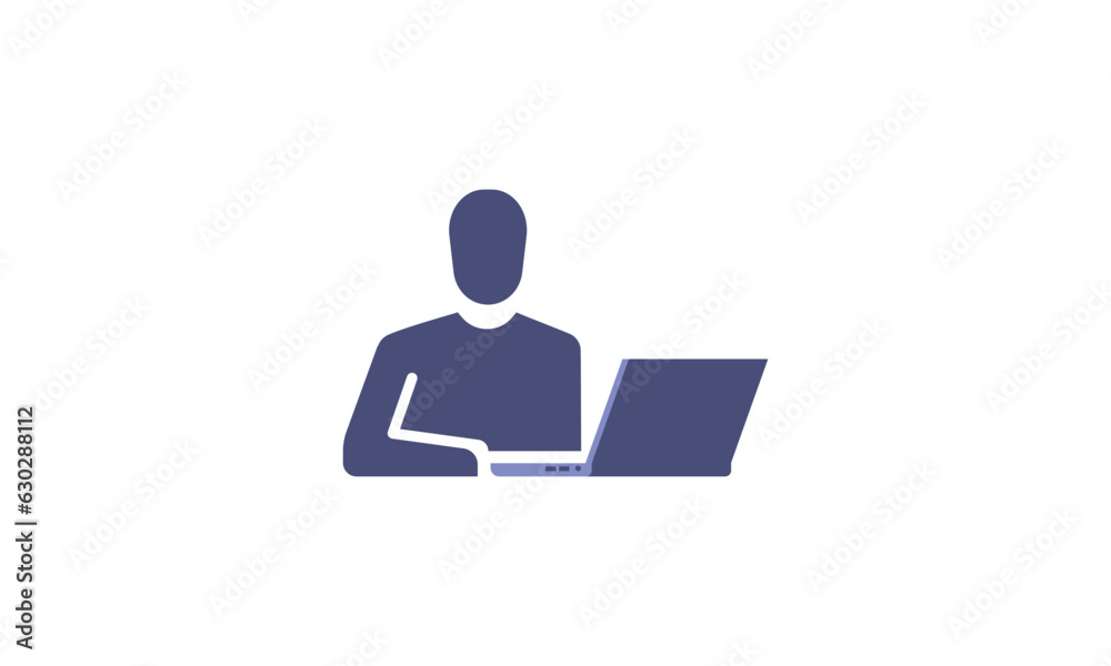 Student reading book Laptop, Video Tutorial or learning icon. School symbol, education . Vector illustration Student reading book Laptop, Video Tutorial or learning icon. School symbol, education . Vector illustration