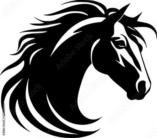 Horse - Black and White Isolated Icon - Vector illustration