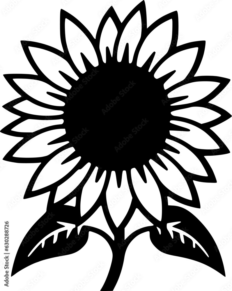 Fototapeta premium Flower - Black and White Isolated Icon - Vector illustration