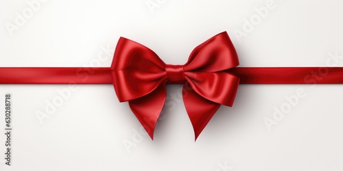 Photographie red bow on white background