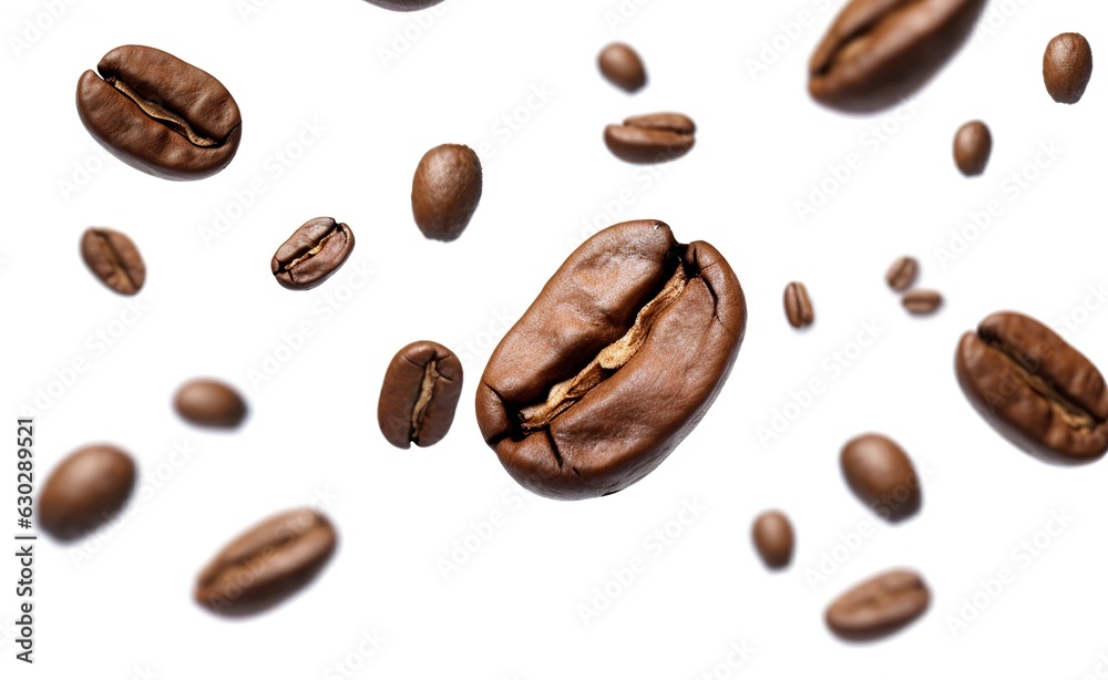 Coffee Bean flying on white background, 3d illustration. Coffee Bean flying on white background, 3d illustration.