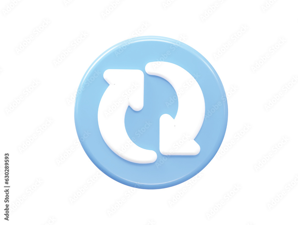 Refresh icon 3d rendering vector element Refresh icon 3d rendering vector element